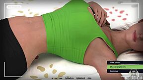 summer heat builds with big ass brunette milf showing off her shaved pussy in close up horny poses