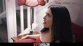 Cheating Girlfriend Tempts Boyfriend's Stepdad into Deepthroat Taboo Sex Session