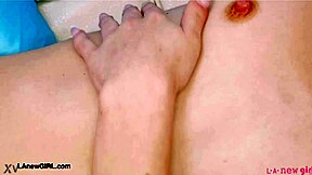 Red haired model shows off her sex body in casting on sofa!