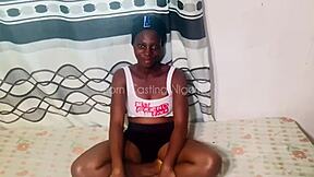 Chatting with petite 18+ Melanin May during her casting interview