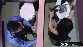 Who Wants To See Busty Brunette Taking Big Cock Through Glory Hole!