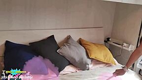 Hot latina maid in lingerie teasing during pov casting interview with fetish elements