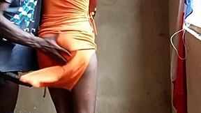 African Teen Slut Takes BBC in Standing Doggy?