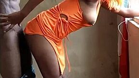 African Teen Slut Takes BBC in Standing Doggy?