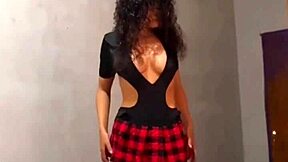 I can't decide what to wear for work today. My boss spies on this cute Latina teen with big tits undressing on hidden cam in Mexican style.