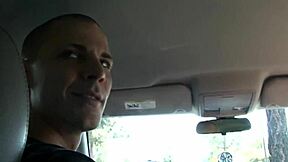 Man Frees Her Tits from Checkered Dress and Penetrates Her Shaved Vagina Deeply