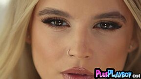 Hey, check this beautiful blonde teen model posing passionately in sexy black lingerie! 😍