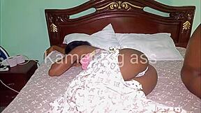 quick morning hit with ebony couple