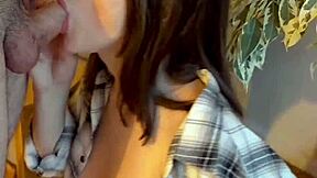 Innocent teen delivers hot sloppy blowjob with explosive cumshot in amateur pov style!