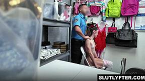 Officer Nicky Rebel Spots Shoplifter Daisy Fox's Plan and Escorts Her to the Office for Questioning