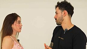 beautiful big-ass colombian karolin gomez debuts with blowjob cumshot facial and pussy fucking in first-time casting