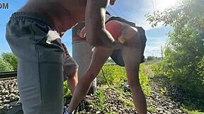 Intense Spanking and Fisting for Submissive Wife at Public Subway Station