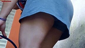 Wow, my wife left and the hot short maid grabbed my cock, shoving it inside her in the house area