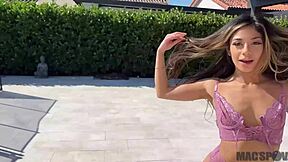 petite latina xxlayna marie lifted up and fucked rough outside by jmac's monster cock 😈