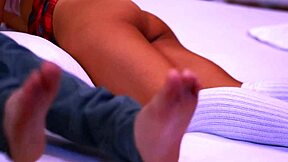 Teen Latina Neighbor Girl and Boy Engage in Petite Tight Sex in His Bedroom During Parents' Double Date