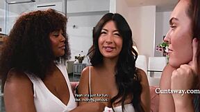 Whoa, check out Freya Parker, Avery Jane, and Cami Strella using straight girl seduction on cute cunts!