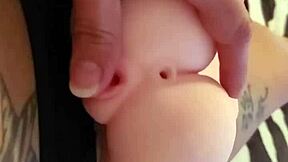 Hey, watch petite Emy Angel touch her tight pussy and asshole with that dildo?