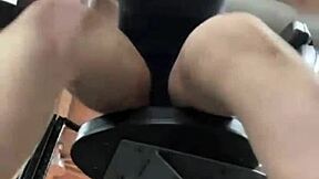 Teen gets intense workout with hard fucking in the gym.