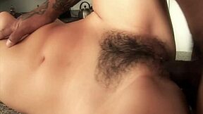 Latina Step Sister Enjoys Deepthroat and Hairy Pussy Ride for Interracial Orgasm