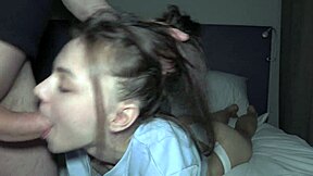 Rough face fuck with my stepsister who couldn't resist my big cock!