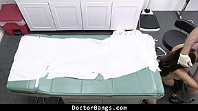 nurse handles stepdad's needs in hospital while doctor checks on shy teen patient in group setup.