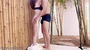 Young THAI couples secretly HAVE affairs OUTSIDE the premises in homemade doggystyle creampie