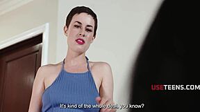 Desperate girl becomes freeuse slave for husband as wife watches fingering and fucking in BDSM action