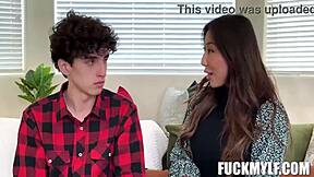 Stepmom Nicole teaches Dylan all about bedroom fun in pov