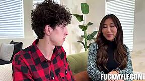 Stepmom Nicole teaches Dylan all about bedroom fun in pov