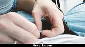 Hey, fucking my stepsisters tight pussy with lustful sibling dick in cowgirl riding blowjob doggystyle cumshot pov 😈🍆