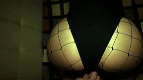 Horny slut in fishnet nylon craves deep wet blowjob before creamy pussy fuck in amateur couple pov