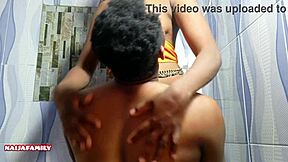 Passionate sex with ebony in yellow panties who gets fucked real hard in homemade black porn.