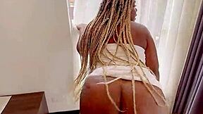 Hermanastra lost the bet so we fuck with big ass latina teen riding big black cock to creampie in missionary.