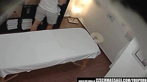 This european teen starts with blowjob on massage table. Then they move to intense fucking.