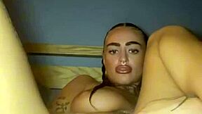 tattooed goth slut fingers herself raw in rough anal play. her big ass and tits get all the attention with intense goth vibes.