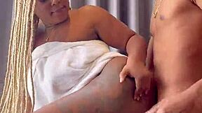 Hermanastra lost the bet so we fuck with big ass latina teen riding big black cock to creampie in missionary.