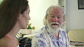 Hey, how does this old man hardcore fuck a beautiful teen 18+? Sticks his cock in her young pussy, then mouth, cums in throat so wet!