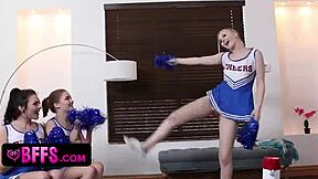 hey, how do cheerleaders share that coach's hard cock?
