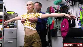 Blonde Teen Kay Lovely Caught Stealing Water Bottle