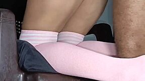 I scream every time he shoves his cock in my tight ass.