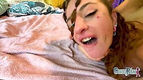 whoa, can you handle this xxl monstercock in anal riding with gaping asshole? she's a young slut taking huge cock in bedroom.