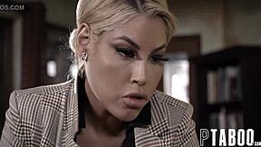 school principal bridgette b manipulates reluctant teacher to entice student brooklyn gray into forbidden sex trap in classroom setting