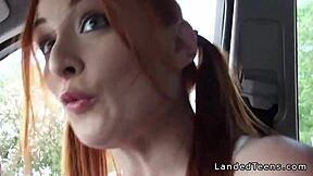hey, wanna watch this redhead teen 18+ cheerleader hitchhiker get fucked hard in public pov?