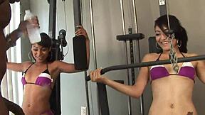 Teacher, are you gonna stretch our tight ebony teen pussies with that massive black cock during gym?