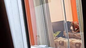 Colombian Neighbor Babe Rides Boyfriend in Skirt Upskirt Voyeur Action