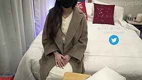 Chinese Amateur Escort Plays Stripping Game in Leggings and Lingerie Leading to Ripped Clothes and Orgasms