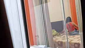 Colombian Neighbor Babe Rides Boyfriend in Skirt Upskirt Voyeur Action