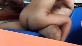 On the tantric couch with hairy pussy latina babe who loves riding until she cums on my dick.