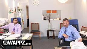 Office Swap Horny Stepdads Trade Teen 18+y Stepdaughters For Bareback Deepthroat Doggystyle Group Cum In Mouth