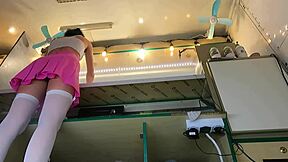 oh wow, check out this super cute stepdaughter's upskirt on hidden cam at work